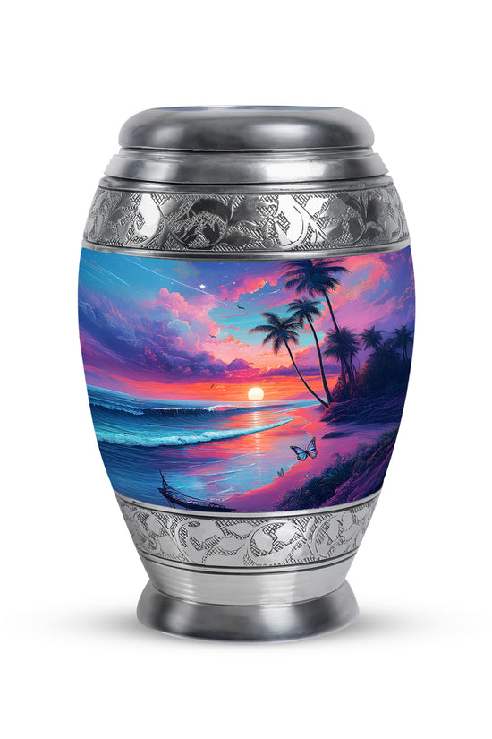 Blessed Beach Cremation Urns for Human Ashes - Blue 10-inch - Yatskia