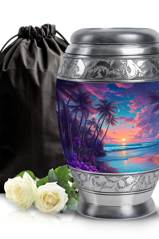 Sunset Beach Cremation Urn - Decorative Ocean Urn For Human Ashes