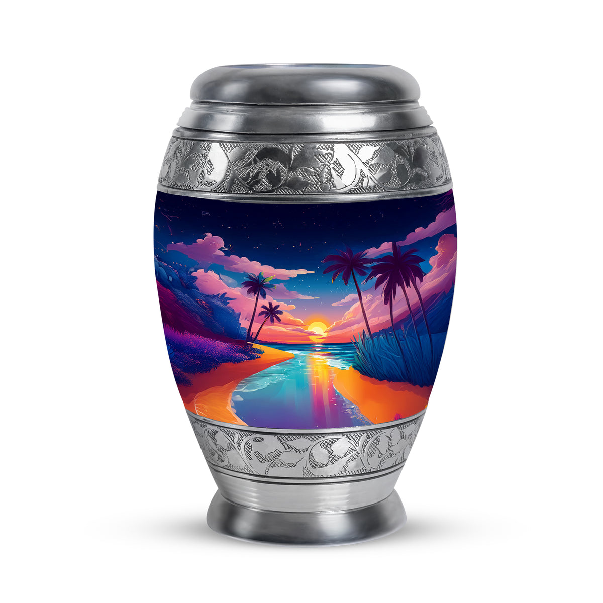 Remarkable Beach Memorial Cremation Urns - Blue 10-inch, 200 cu in - Yatskia