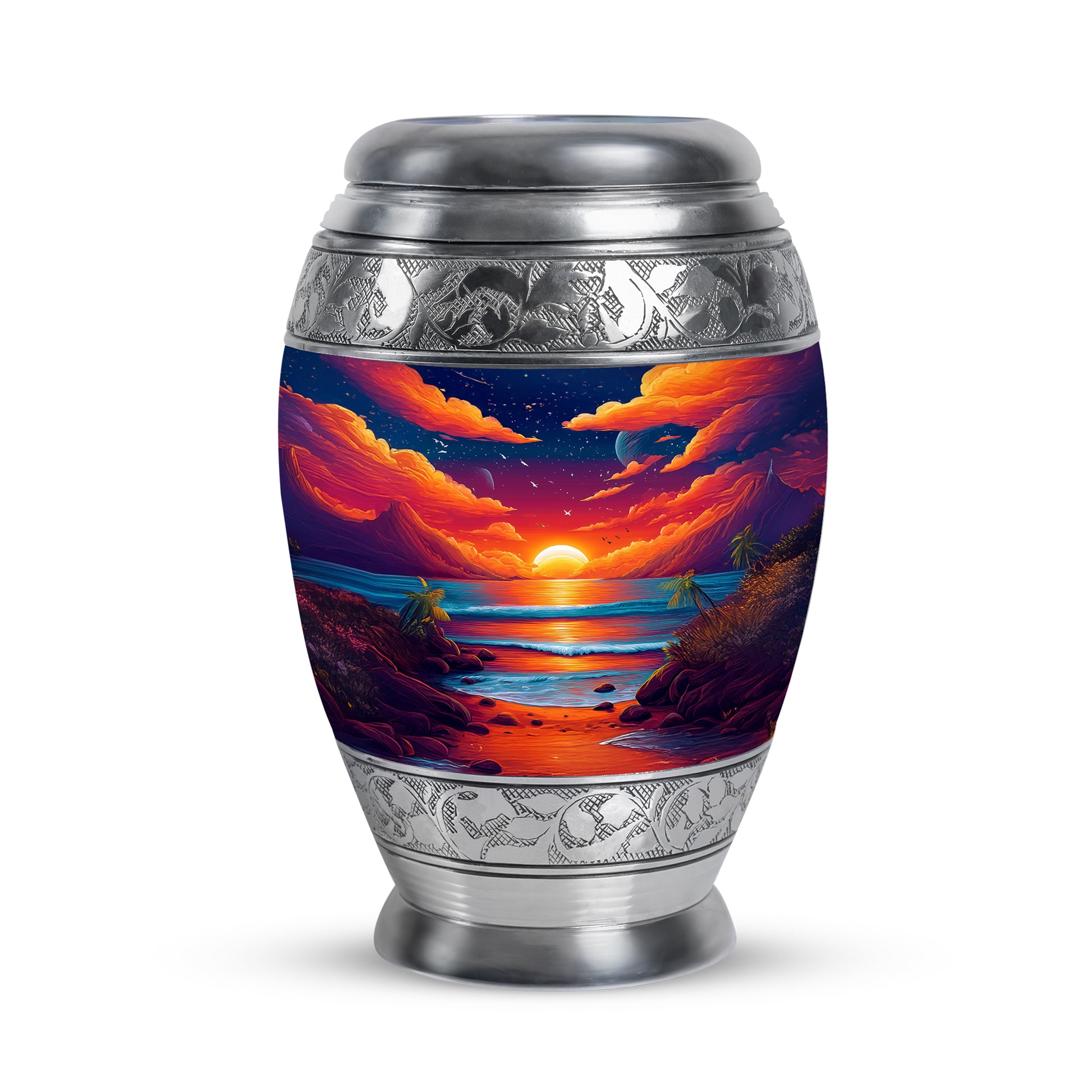 Blue Beach Homage Cremation Urns for Human Ashes - 10-inch, 200 cu in - Yatskia