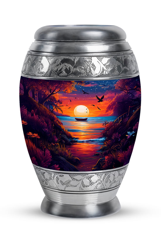 Regal Beach Memorial Cremation Urns - Blue 10-inch, 200 cu in - Yatskia