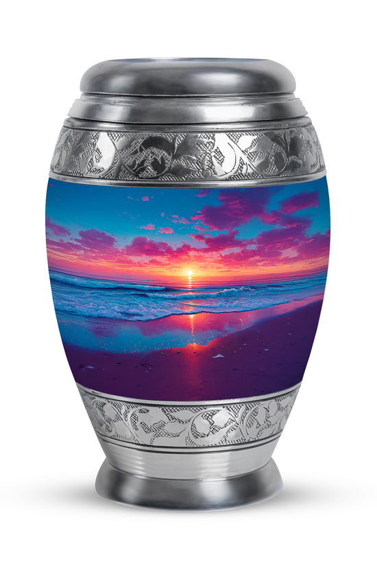 Personalized Blue Beach Cremation Urns for Ashes - Enchanting 10-inch - Yatskia