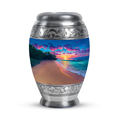 Blessed Beach Cremation Urns for Human Ashes - Blue 10-inch - Yatskia