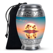 Tropical Island Sunset Funeral Urn - Beach Cremation Urn For Adult Ashes