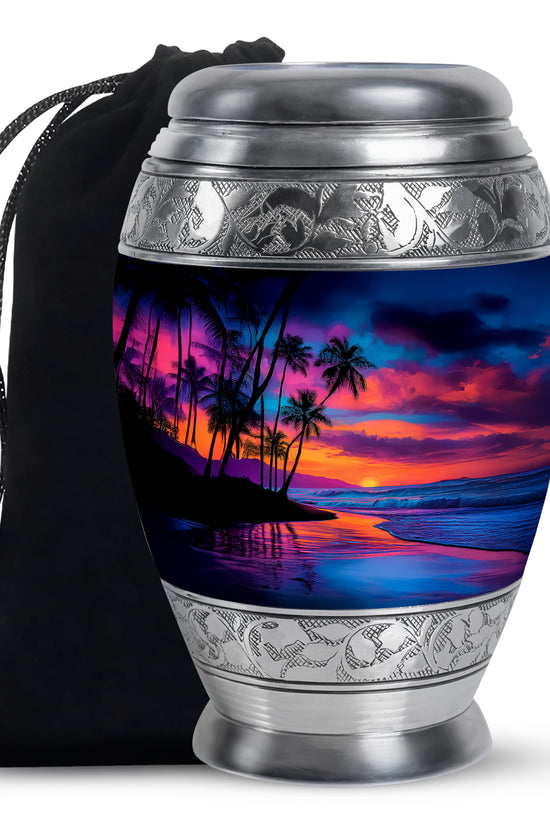 Beautiful Beach Funeral Urn - Elegant Cremation Urn For Human Ashes