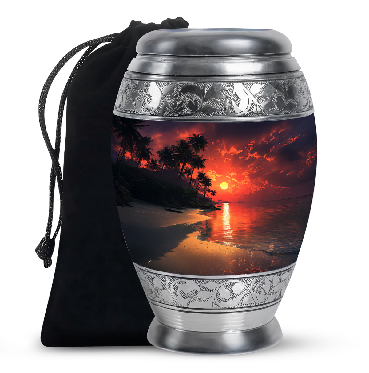 Ocean Sunset Funeral Urn - Beautiful Beach Cremation Urn For Male & Female