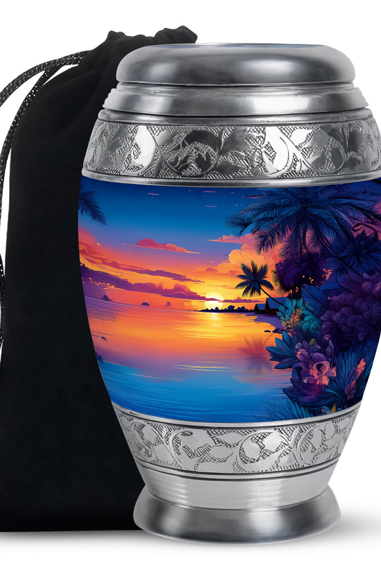 Beautiful Sunset Mermorial Urn - Artistic Funeral Urn For Human Ashes