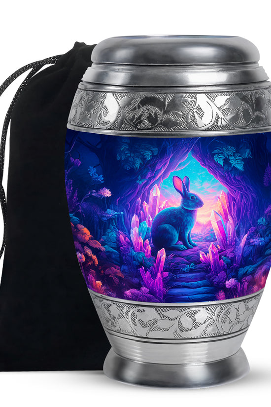 Mystic Rabbit Funeral Urn - Fantasy Crystal Cremation Urn For Burial
