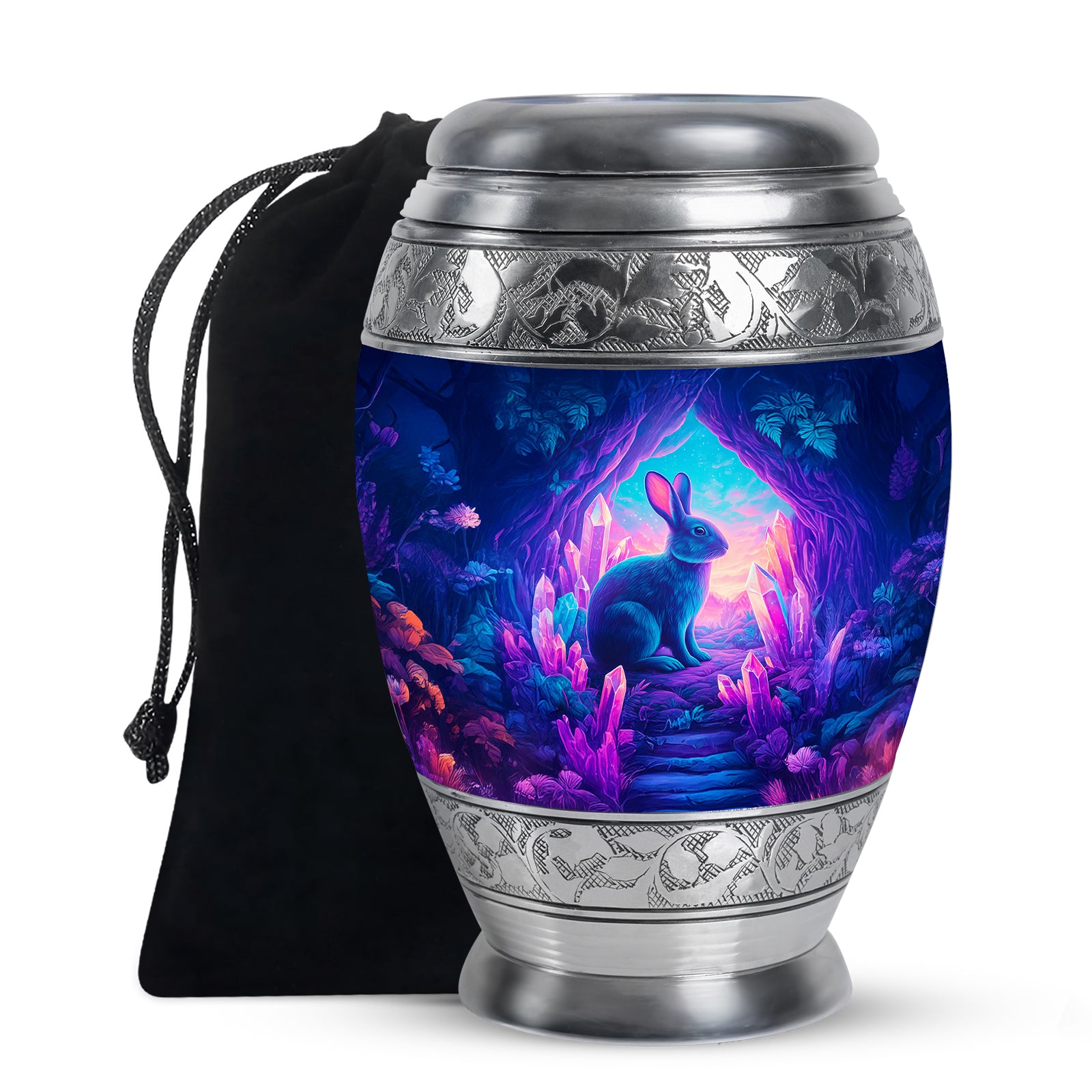 Mystic Rabbit Funeral Urn - Fantasy Crystal Cremation Urn For Burial