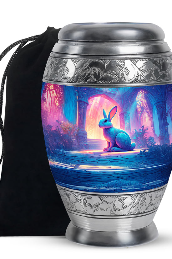 Dreamy Fantasy Rabbit Funeral Urn - Glowing Hall Cremation Urn For Loved Ones