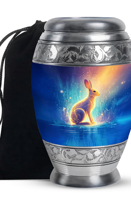 Golden Light Rabbit Cremation Urn - Peaceful Glow Memorial Urn For Human Ashes