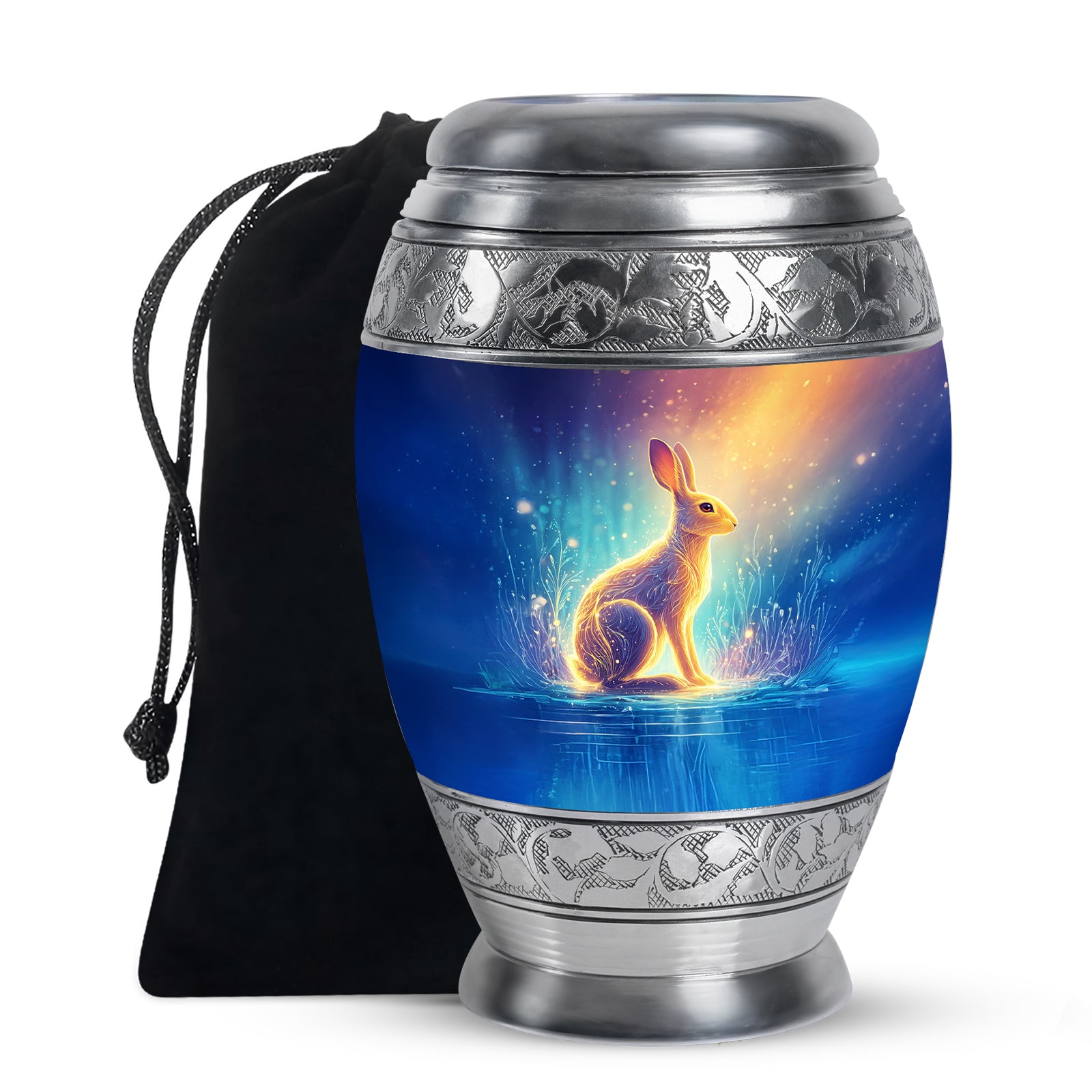Golden Light Rabbit Cremation Urn - Peaceful Glow Memorial Urn For Human Ashes