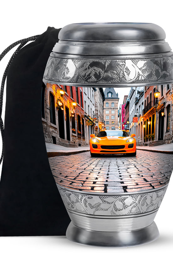 Luxury Orange Car Urn - Cremation Urn For Human Ashes