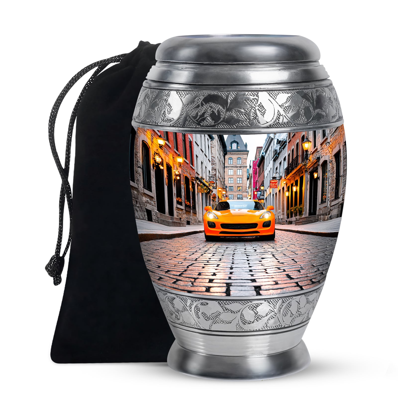 Luxury Orange Car Urn - Cremation Urn For Human Ashes