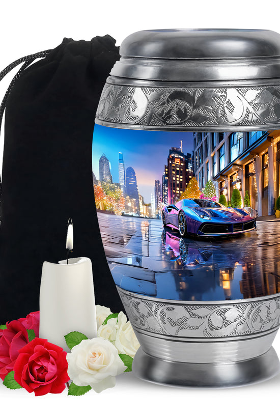 Neon Car Cremation Urn - Beautiful Memorial Urn For Male