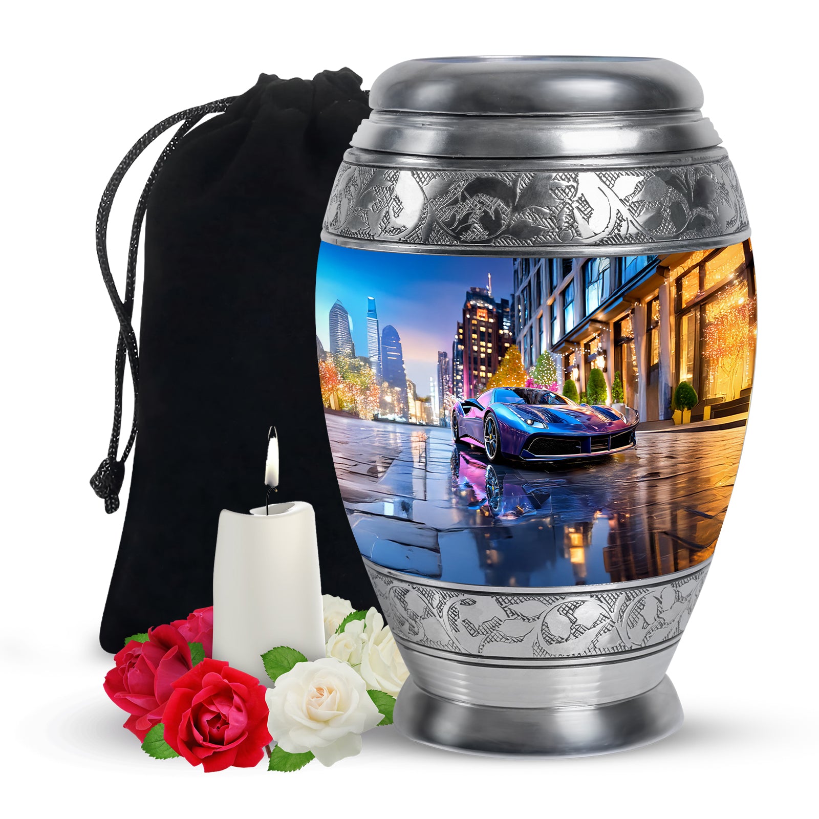 Neon Car Cremation Urn - Beautiful Memorial Urn For Male