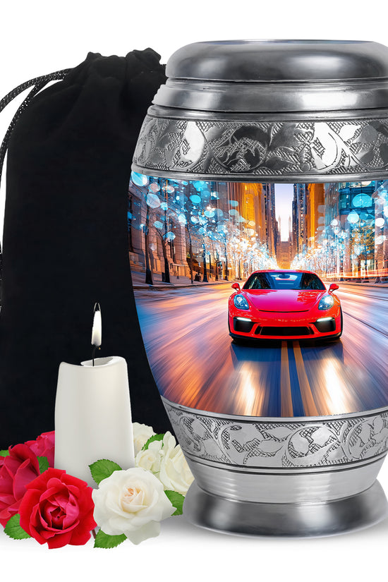 Red Supercar Speed Cremation Urn - Stylish Urn For Human Ashes