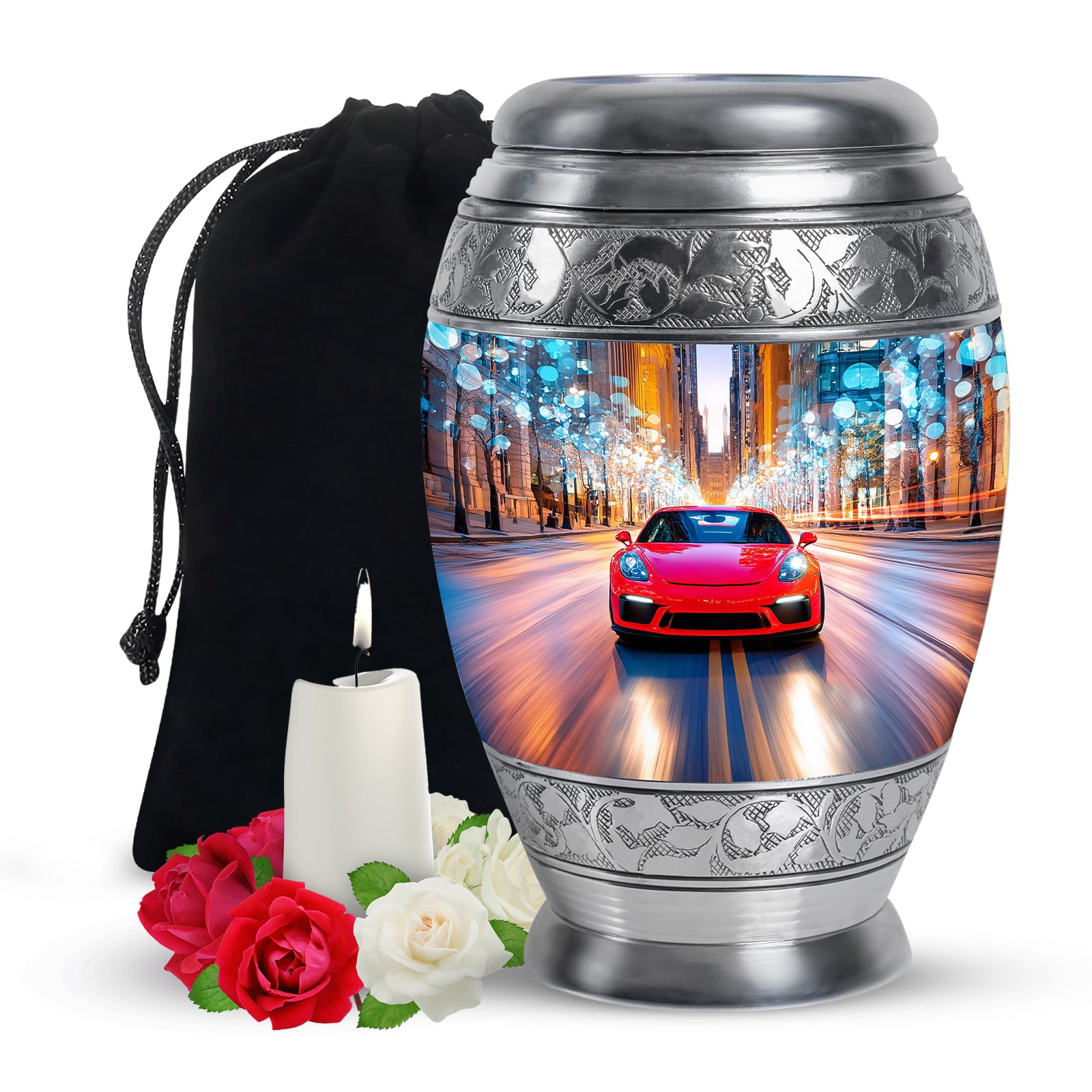 Red Supercar Speed Cremation Urn - Stylish Urn For Human Ashes