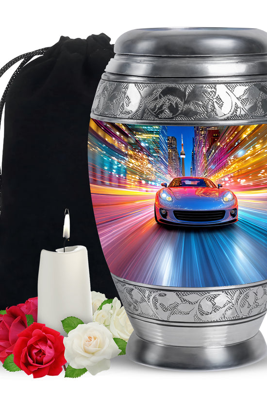 Speed Car Neon Urn - Cremation Urn For Loved Ones