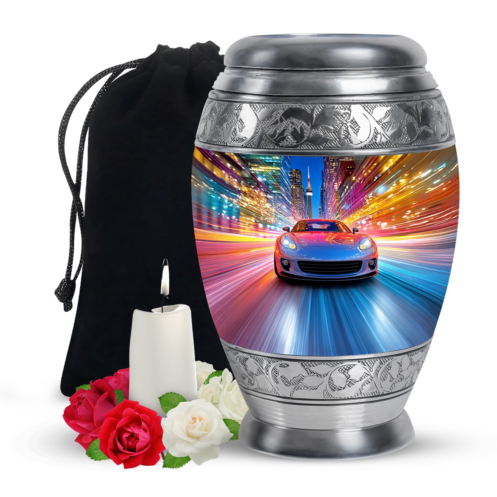Speed Car Neon Urn - Cremation Urn For Loved Ones