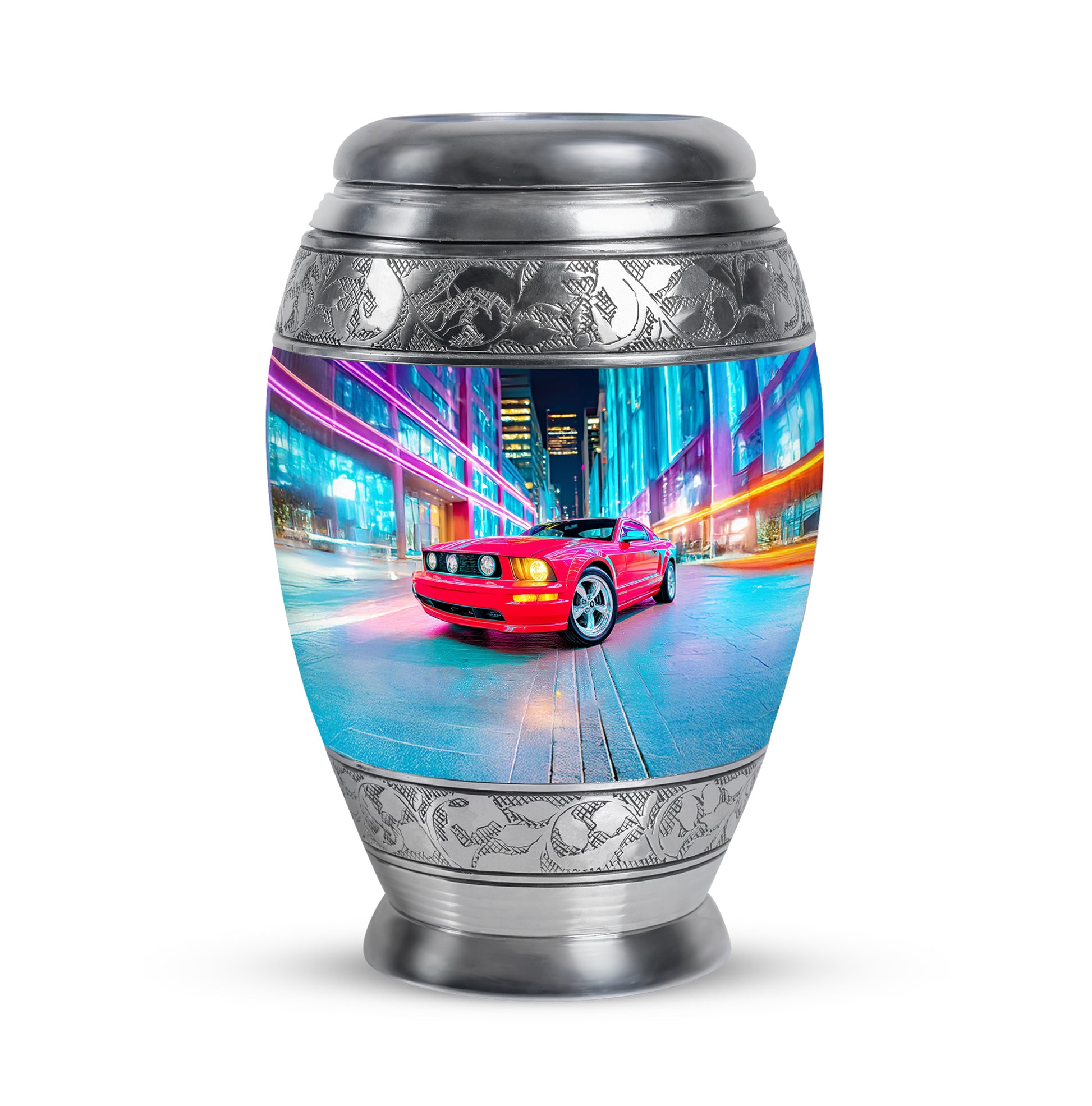 Personalized Magnificent Car Cremation Urns - Blue 10-inch, 200 cu in - Karyliz