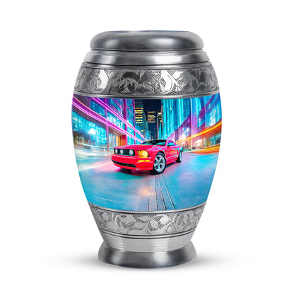Personalized Magnificent Car Cremation Urns - Blue 10-inch, 200 cu in - Karyliz