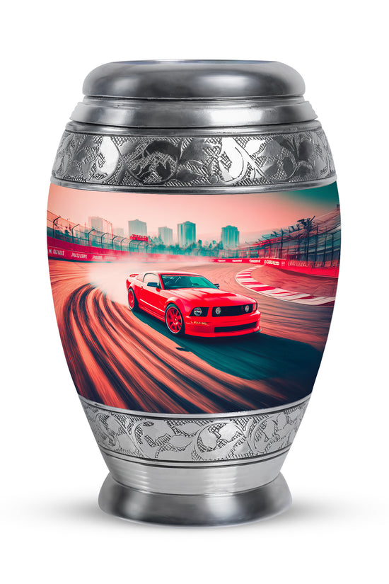 Everlasting Red Car Tribute Urn for Human Ashes - 10-inch, 200 cu in - Karyliz