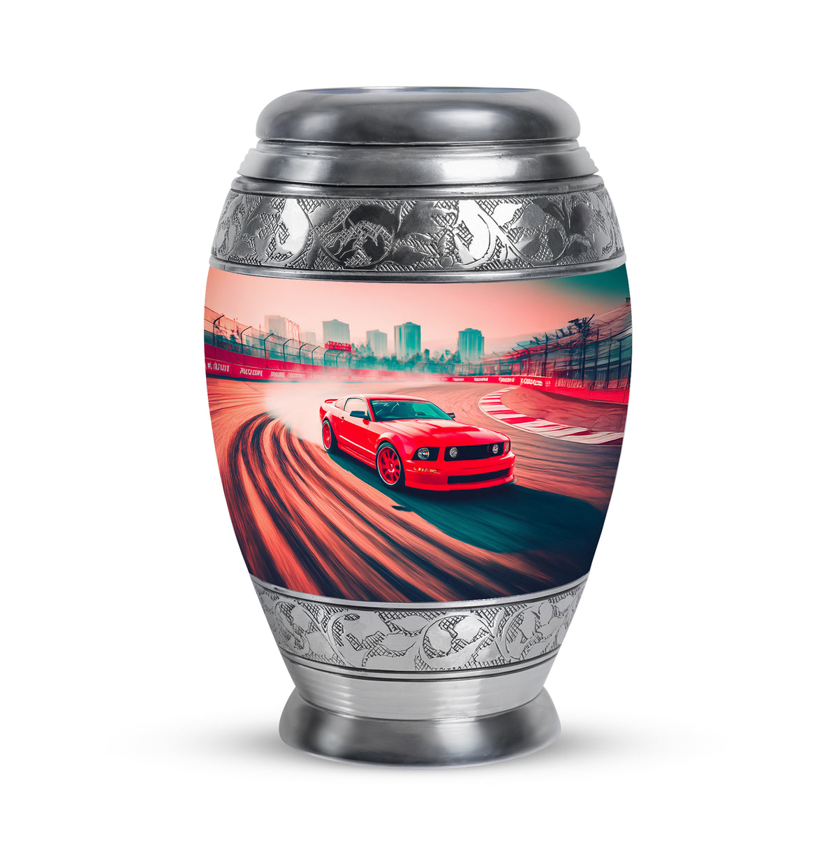 Everlasting Red Car Tribute Urn for Human Ashes - 10-inch, 200 cu in - Karyliz