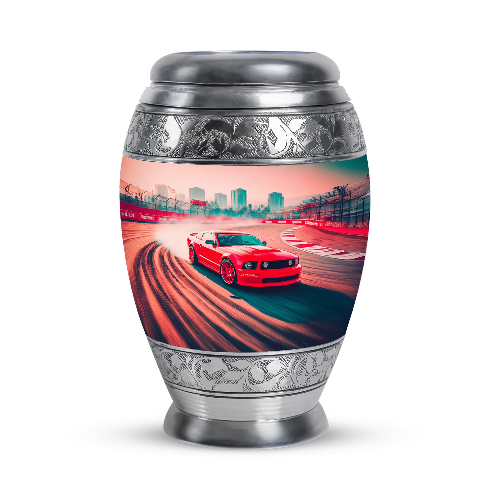 Everlasting Red Car Tribute Urn for Human Ashes - 10-inch, 200 cu in - Karyliz