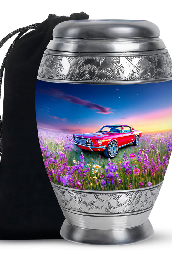 Classic Mustang Funeral Urn - Artistic Car Theme Urn For Human Ashes