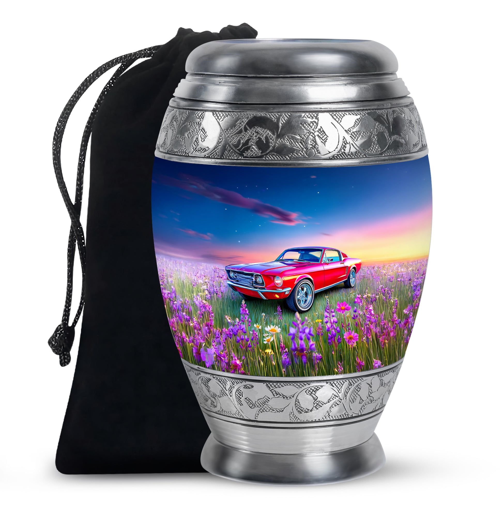 Classic Mustang Funeral Urn - Artistic Car Theme Urn For Human Ashes