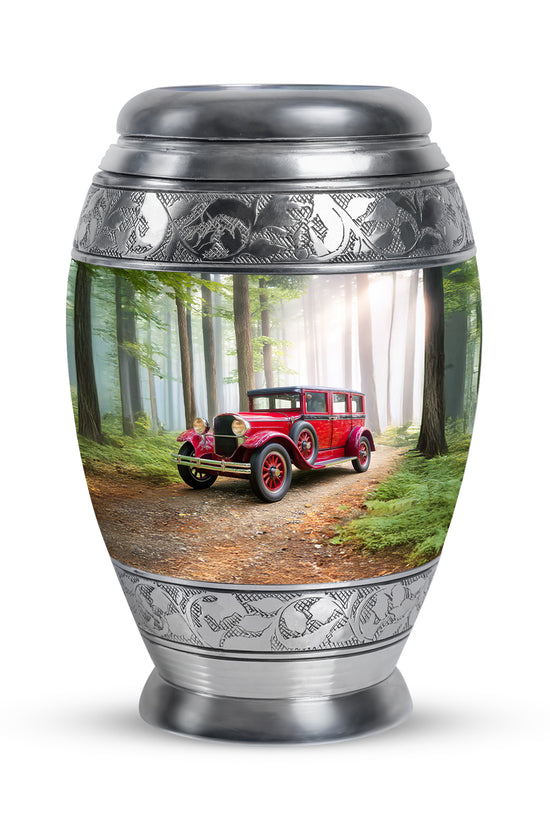 Personalized Green Cherished Car Cremation Urns for Human Ashes - 10-inch, 200 cu in - Karyliz