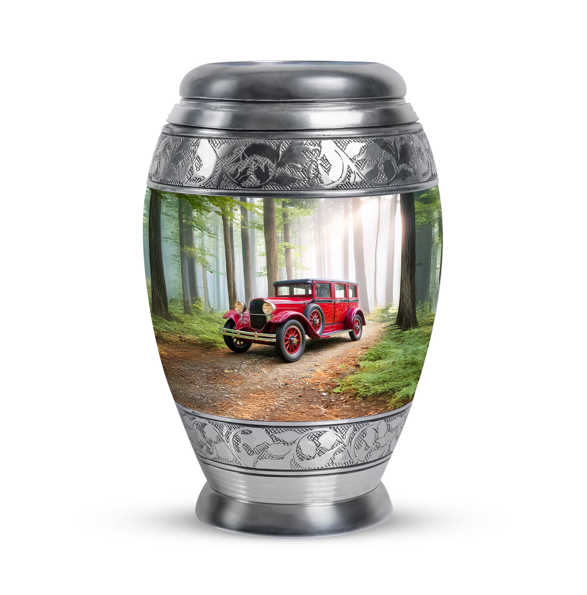 Personalized Green Cherished Car Cremation Urns for Human Ashes - 10-inch, 200 cu in - Karyliz