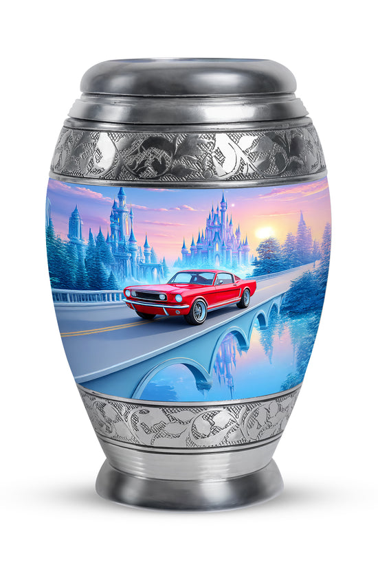 Personalized Car Cremation Urns - Pristine Blue 10-inch, 200 cu in - Karyliz