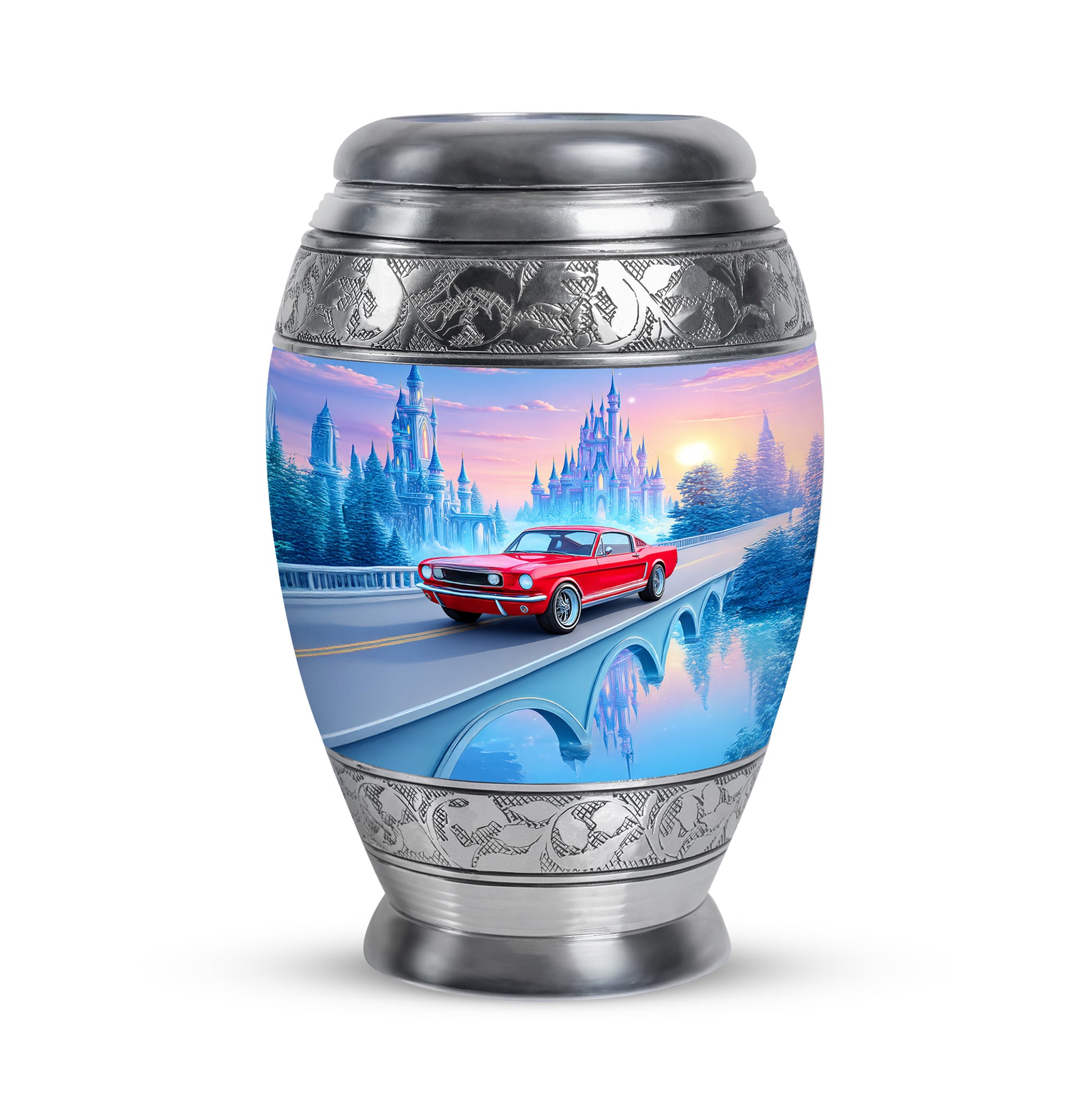 Personalized Car Cremation Urns - Pristine Blue 10-inch, 200 cu in - Karyliz