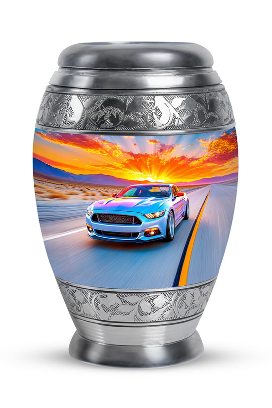 Personalized Seraphic Car Cremation Urns - Blue 10-inch, 200 cu in - Karyliz