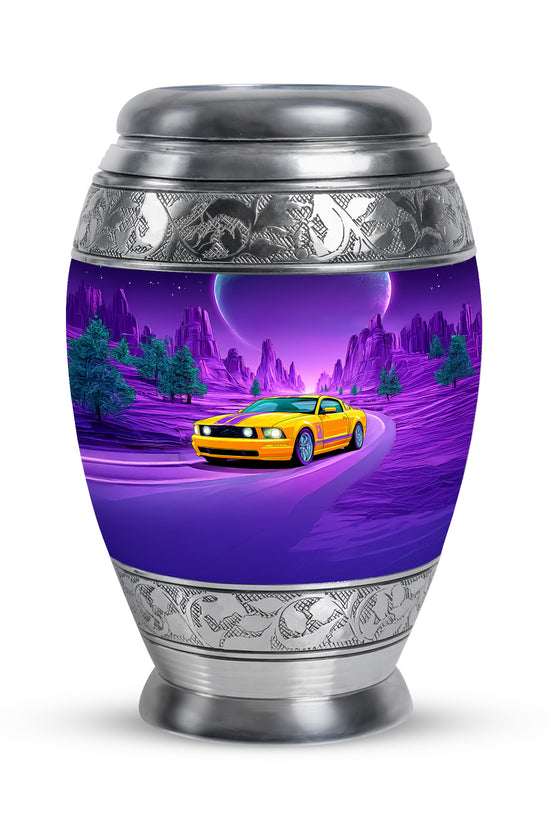 Timeless Blue Car Cremation Urn for Ashes - 10-inch, 200 cu in - Karyliz