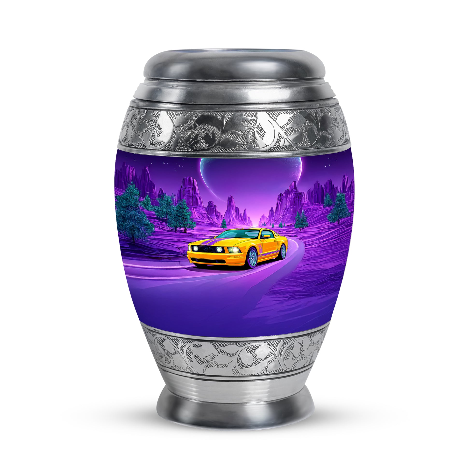 Timeless Blue Car Cremation Urn for Ashes - 10-inch, 200 cu in - Karyliz