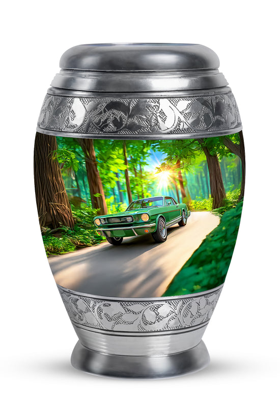 Everlasting Green Car Resting Place Urn for Human Ashes - 10-inch, 200 cu in - Karyliz