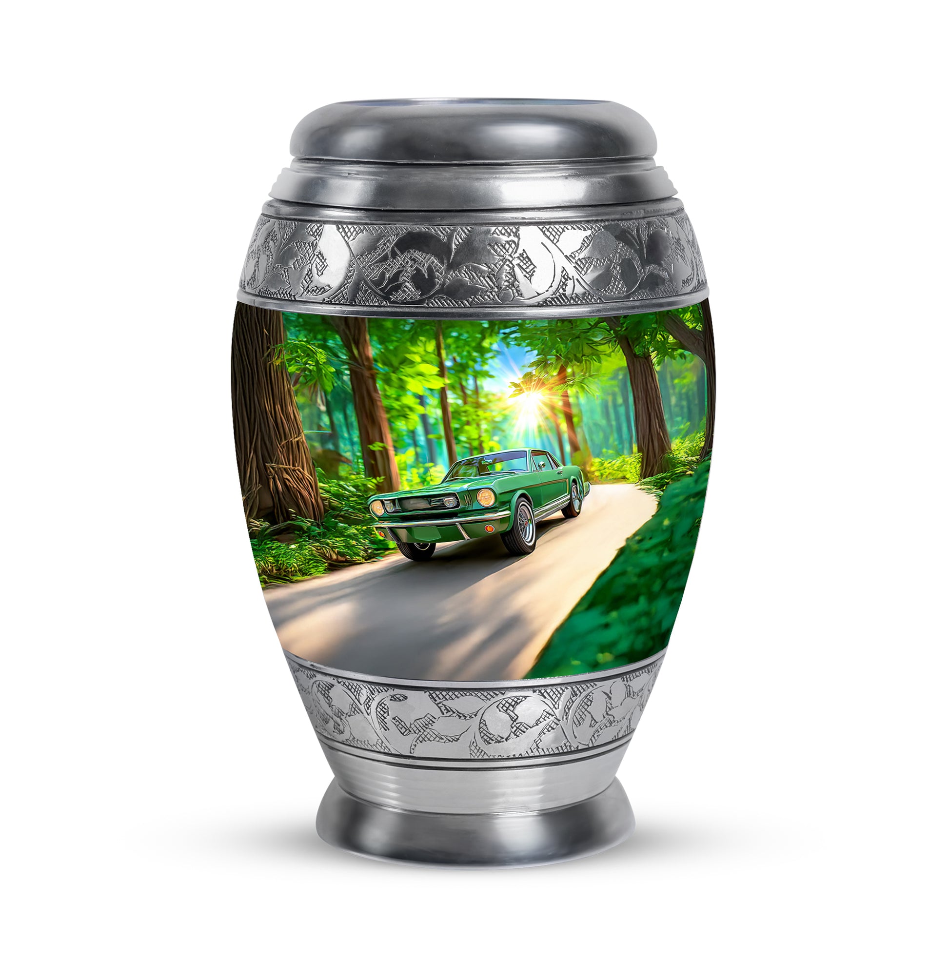 Everlasting Green Car Resting Place Urn for Human Ashes - 10-inch, 200 cu in - Karyliz