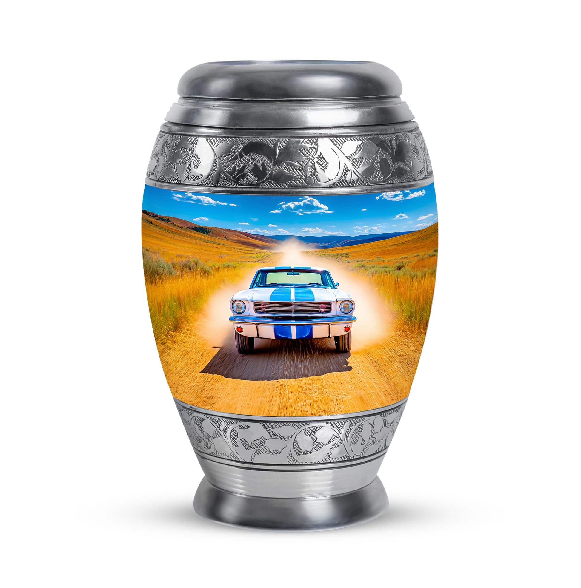 Ethereal Car Memorial Cremation Urns - Blue 10-inch, 200 cu in - Karyliz