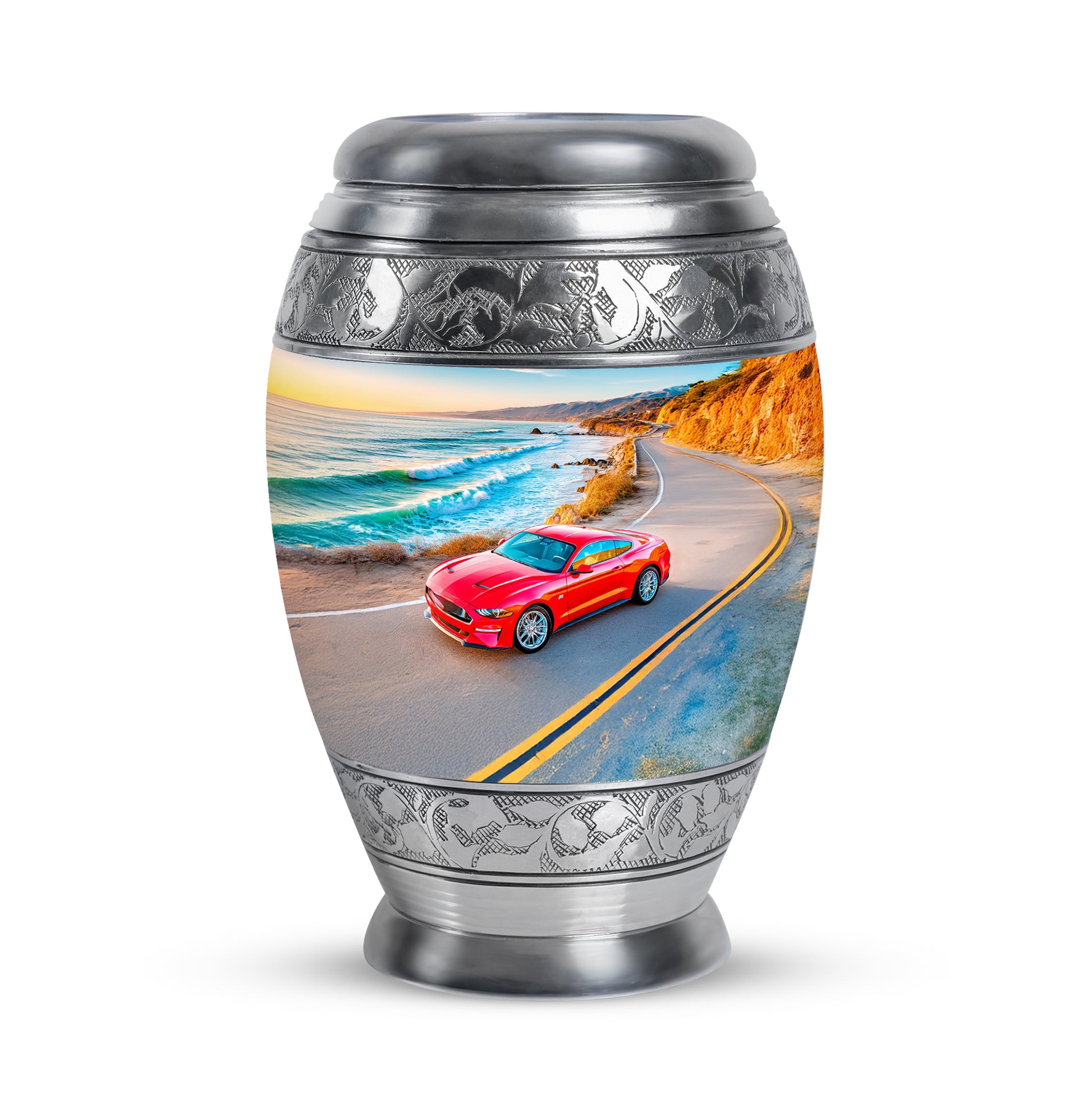 Personalized Car Cremation Urns - Pristine Blue 10-inch, 200 cu in - Karyliz