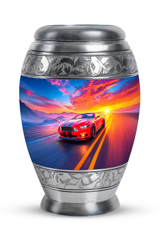 Blue Car Cremation Urns - Opulent Reflection 10-inch, 200 cu in - Karyliz