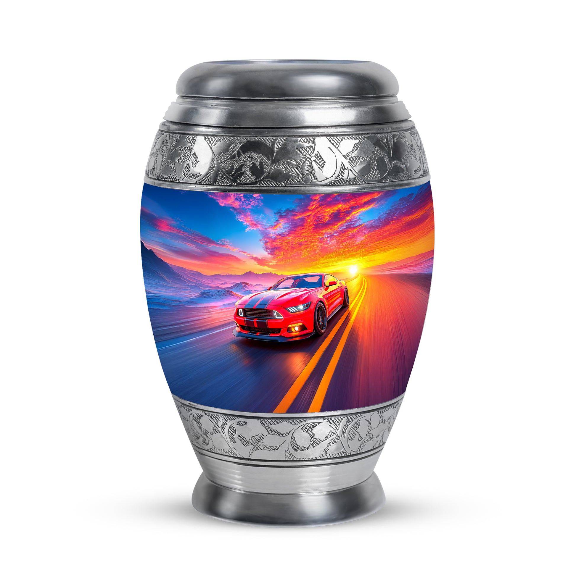 Blue Car Cremation Urns - Opulent Reflection 10-inch, 200 cu in - Karyliz