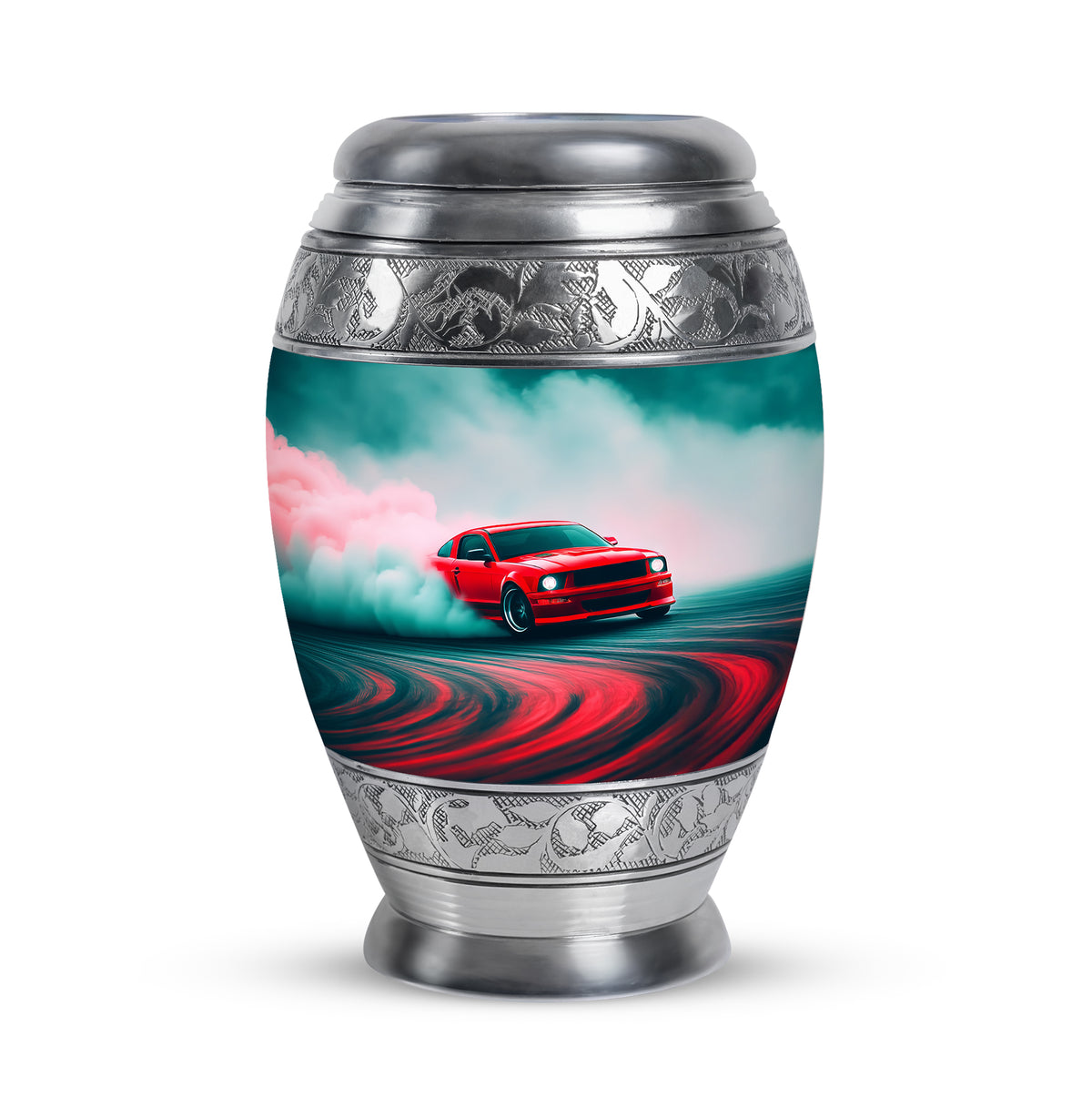 Personalized Seraphic Car Cremation Urns - Teal 10-inch, 200 cu in - Karyliz