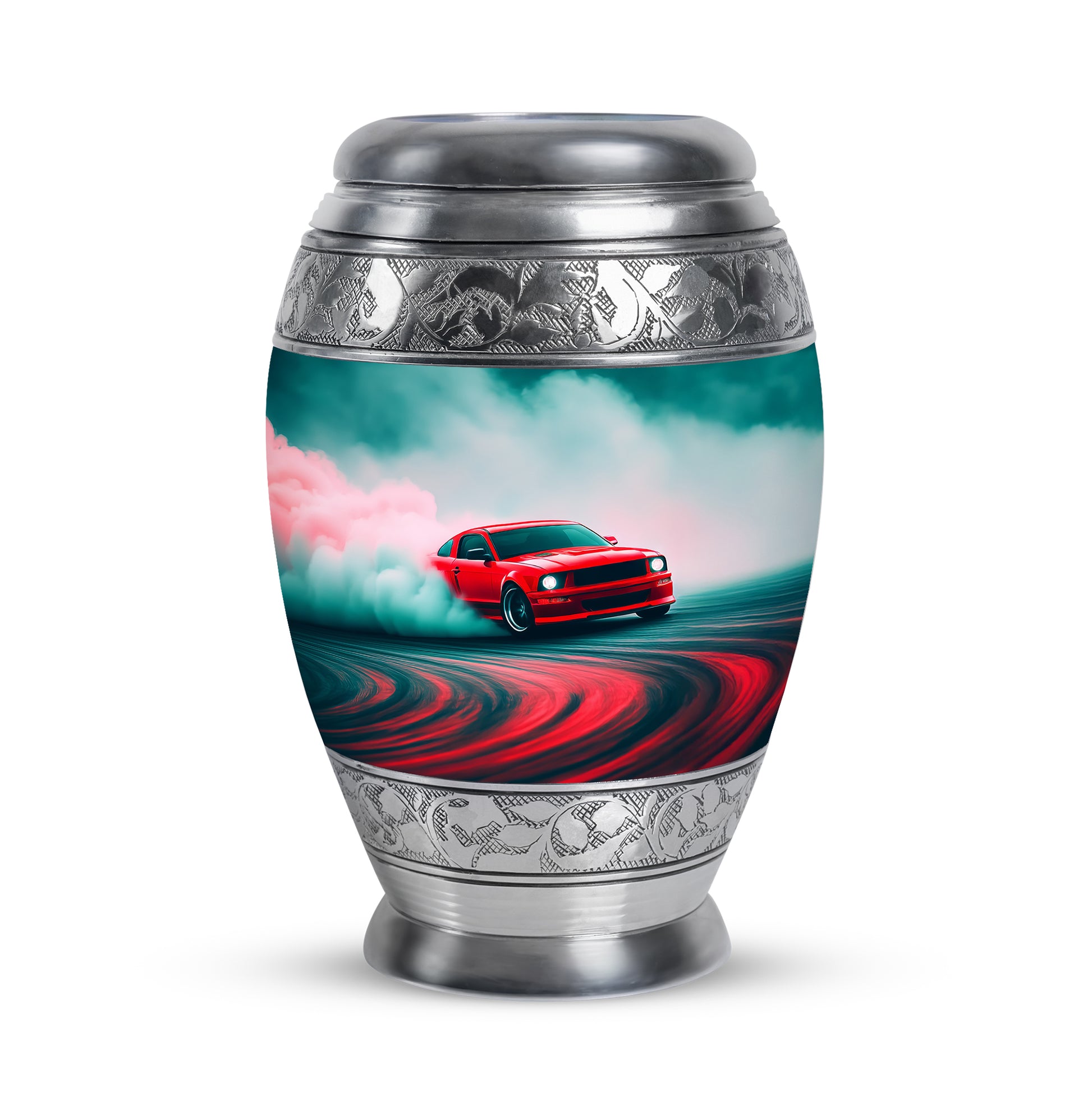 Personalized Seraphic Car Cremation Urns - Teal 10-inch, 200 cu in - Karyliz