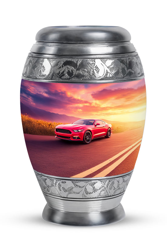 Divine Blue Car Cremation Urn for Ashes - 10-inch, 200 cu in - Karyliz