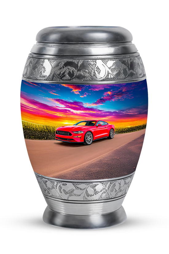 Personalized Elegant Car Cremation Urns - Blue 10-inch, 200 cu in - Karyliz