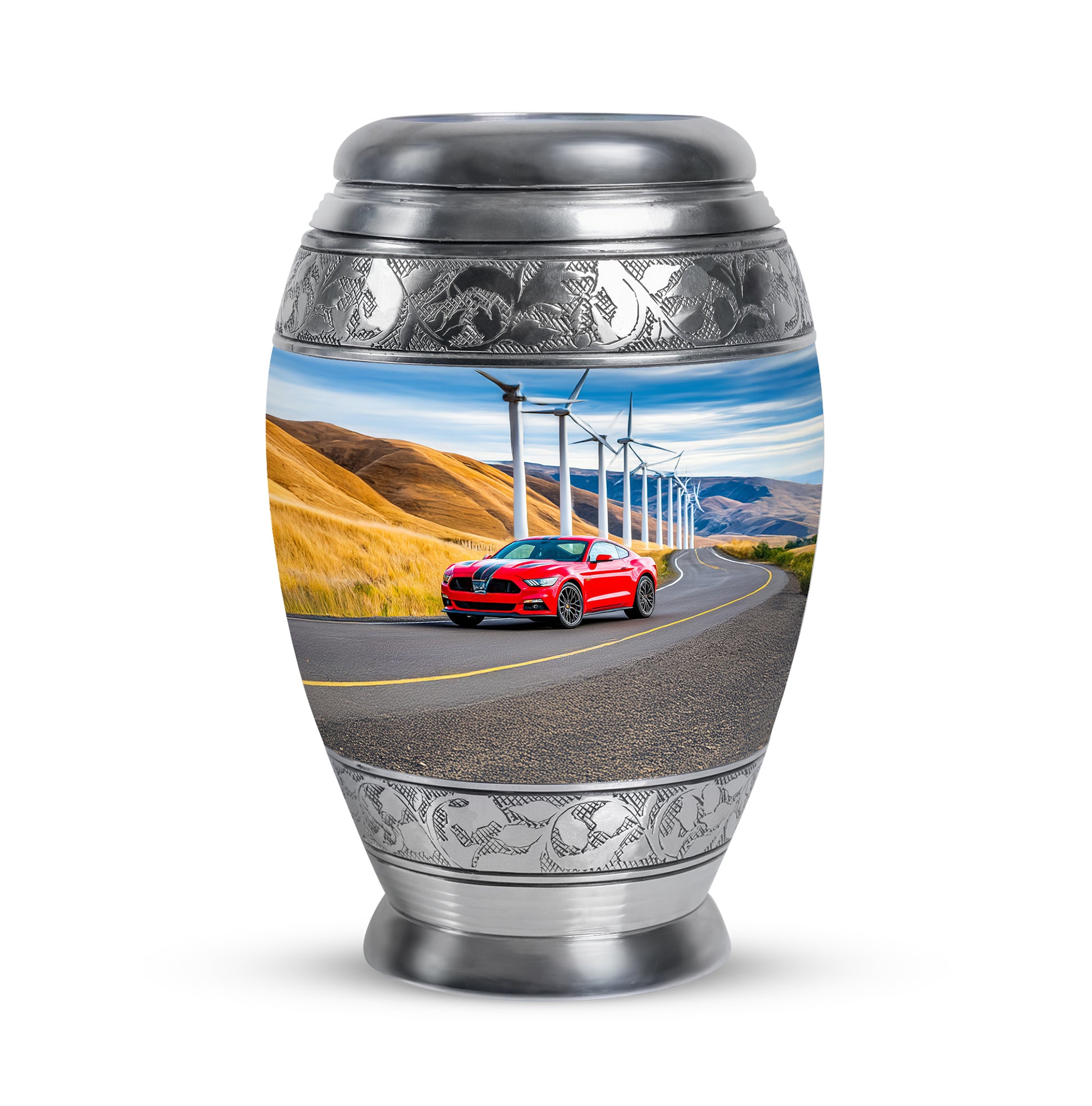 Blessed Car Cremation Urns for Human Ashes - Blue 10-inch - Karyliz