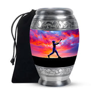 Sunset Baseball Player Urn - Cremation Urn For Human Ashes